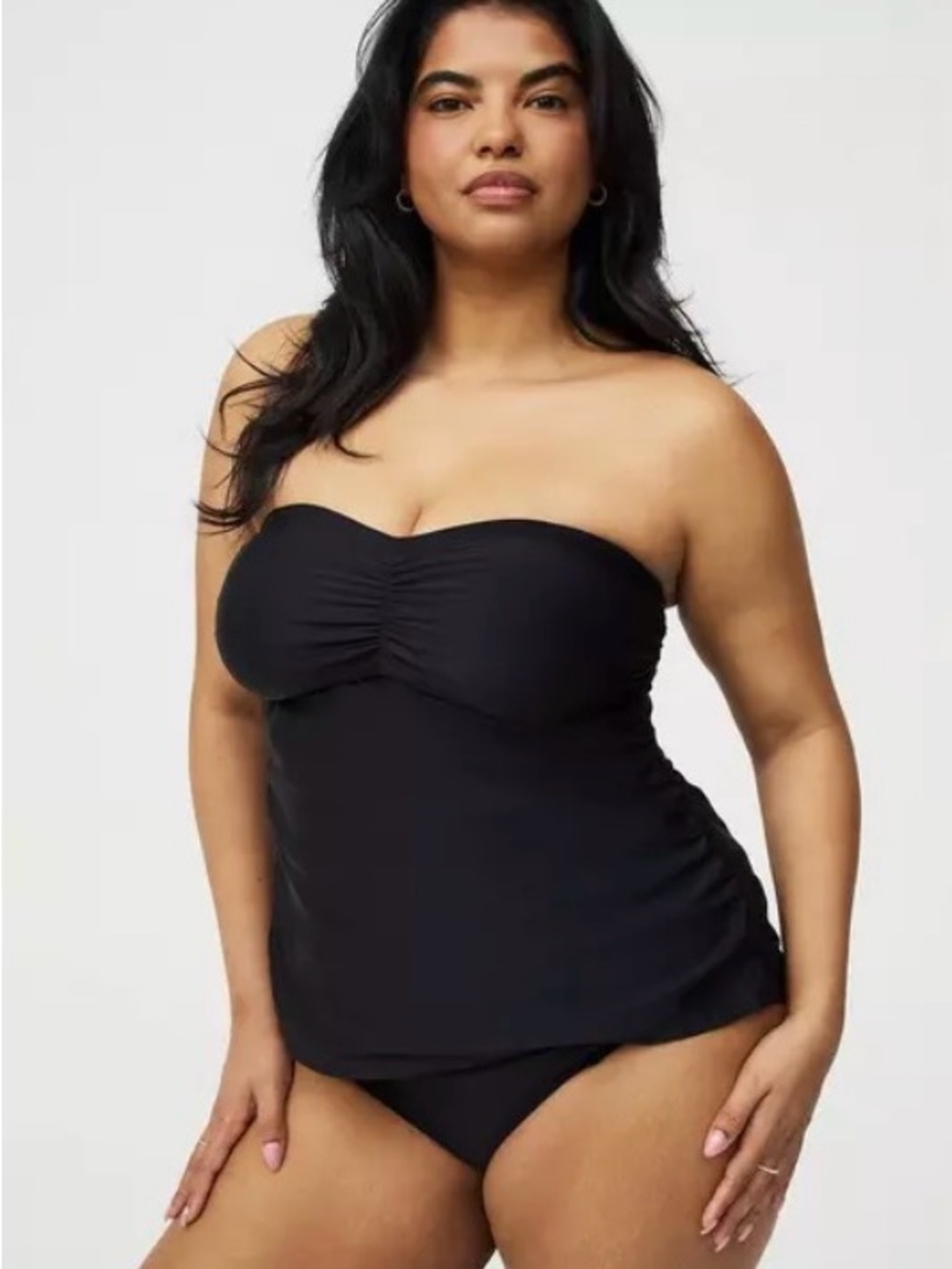 NWT Torrid Black Strapless Tankini Swim Top